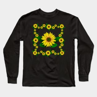 sunflower blossoms blooming sunflowers blooms flower Long Sleeve T-Shirt